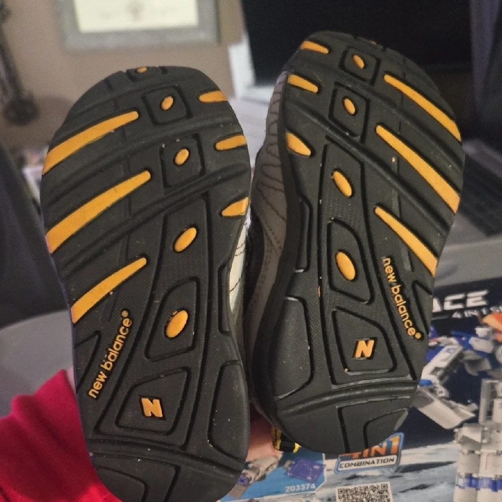Kids Gray Yellow Shoes